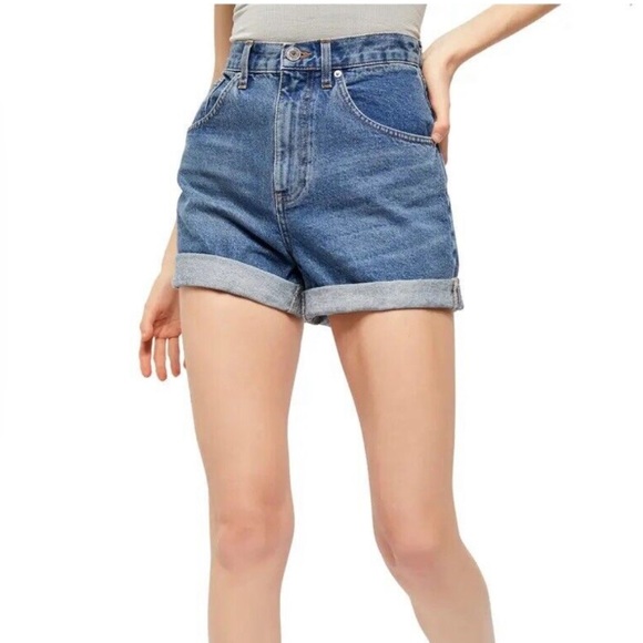 BDG Urban Outfitters Rolled Hem Womens Mom Shorts - Picture 2 of 8